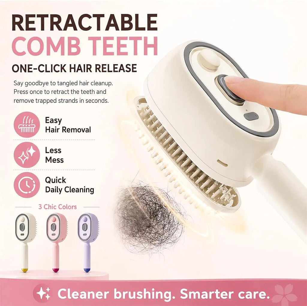 Easy-Clean Massage Hair Brush – Mist & Head Care