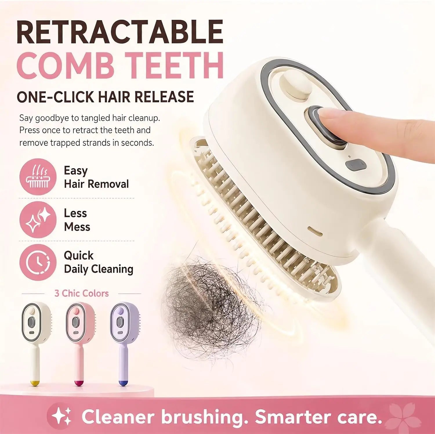Easy-Clean Massage Hair Brush – Mist & Head Care