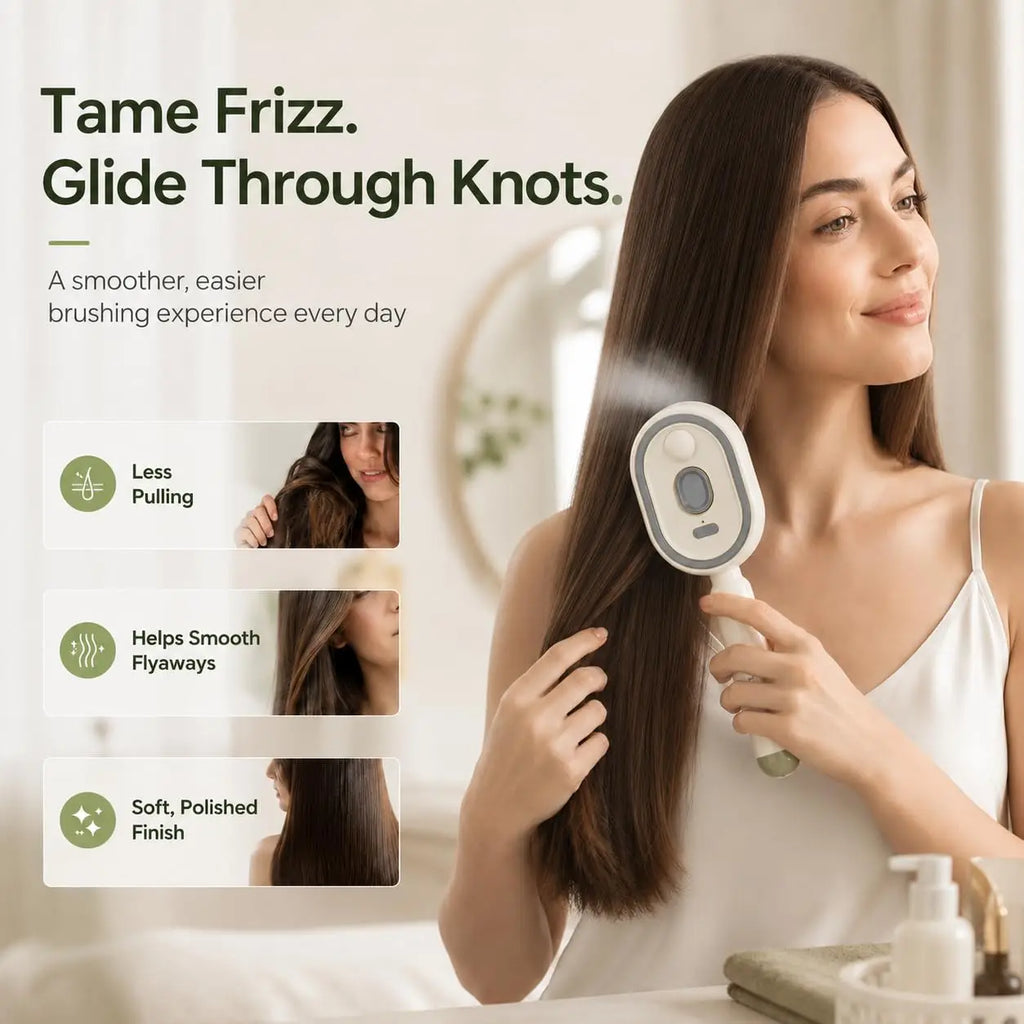 Easy-Clean Massage Hair Brush – Mist & Head Care