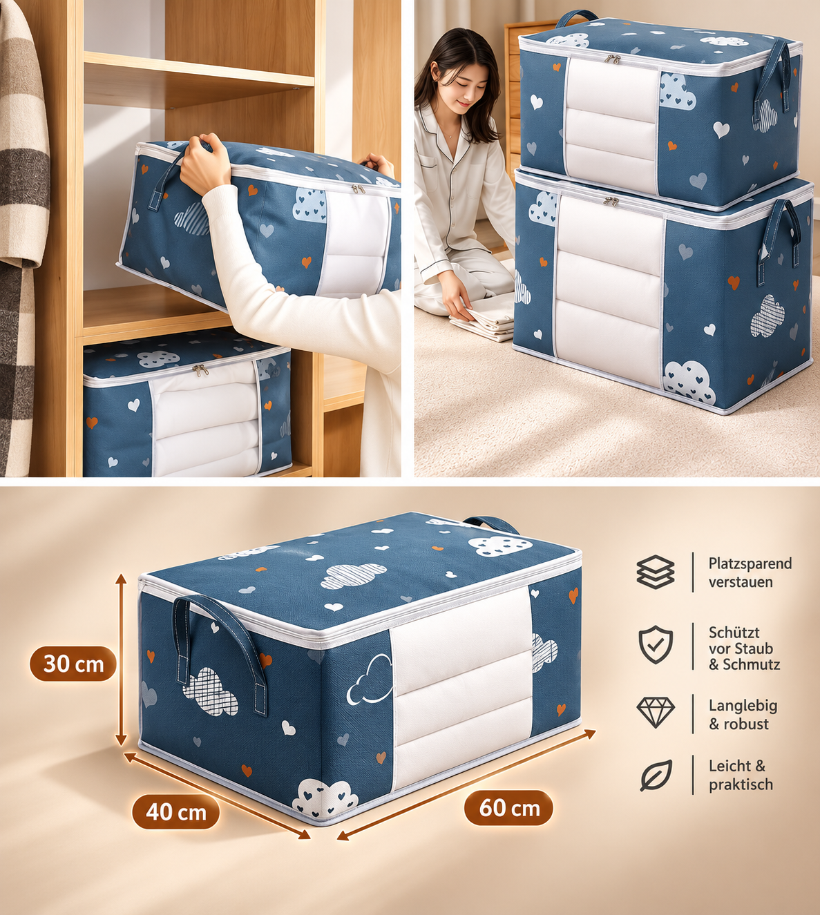 "Fold It, Zip It, Done ✨ Blanket & Clothes Storage"